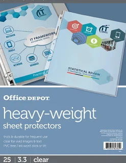 Office DepotĀ® Brand Heavyweight Sheet Protectors, 8-1/2" x 11", Clear, Pack Of 25