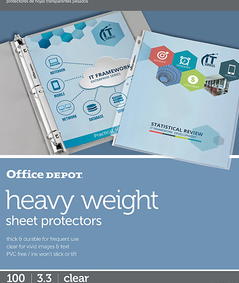 Office Depot® Brand Heavyweight Sheet Protectors, 8-1/2" x 11", Clear, Pack Of 100