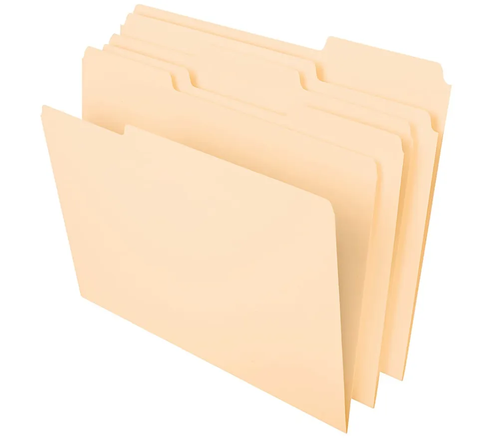 Office Depot® Brand Heavyweight Manila File Folders, 1/3 Cut, Letter Size (8-1/2" x 11"), Manila, Box Of 50 Folders