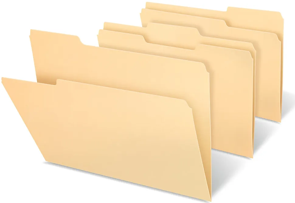 Office Depot® Brand Heavyweight Manila File Folders, 1/3 Cut, Letter Size (8-1/2" x 11"), Manila, Box Of 50 Folders
