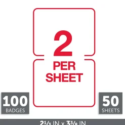 Office Depot® Brand Hello Name Badge Labels, 2 11/32" x 3 3/8", Blue Border, Pack Of 100