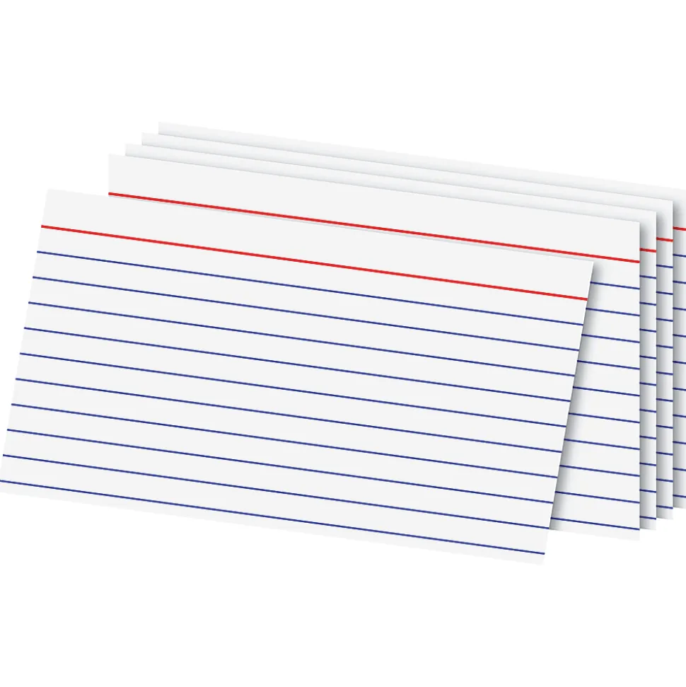 Office Depot® Brand Index Cards, 3" x 5", Ruled, White, 100