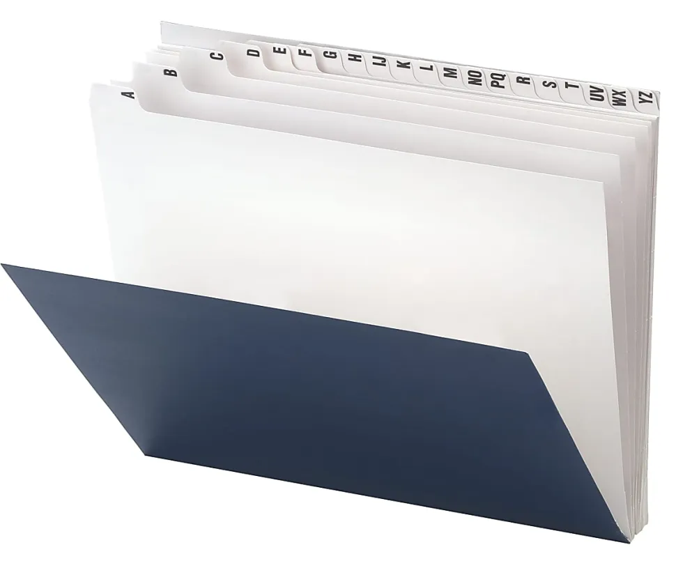 Office Depot® Brand Index Desk Sorter, Letter Size, A - Z, Navy, 20 Tabs
