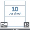 Office Depot® Brand Inkjet/Laser Shipping Labels, Rectangle, 2" x 4", White, Pack Of 250