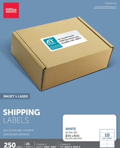 Office Depot® Brand Inkjet/Laser Shipping Labels, Rectangle, 2