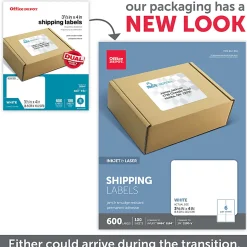 Office Depot® Brand Inkjet/Laser Shipping Labels, Rectangle, 3 1/3