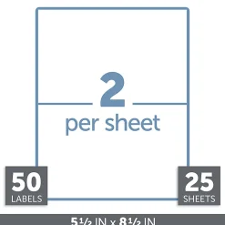 Office Depot® Brand Inkjet/Laser Shipping Labels, Rectangle, 5 1/2