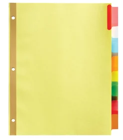 Office DepotĀ® Brand Insertable Dividers With Big Tabs, Buff, Assorted Colors, 8-Tab, Pack Of 4 Sets