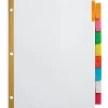 Office Depot® Brand Insertable Dividers With Big Tabs, White, Assorted Colors, 8-Tab