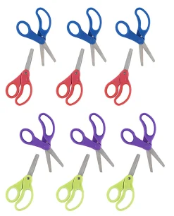 Office Depot® Brand Kids' Scissors, 5", Blunt Tip, Assorted Colors, Pack Of 12 Scissors