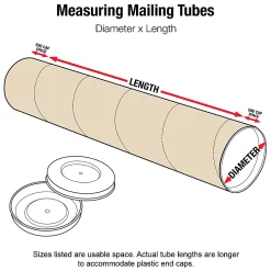 Office Depot® Brand Kraft Mailing Tubes With Plastic Endcaps, 2" x 12", Pack Of 50
