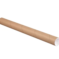 Office Depot® Brand Kraft Mailing Tubes With Plastic Endcaps, 2" x 12", Pack Of 50