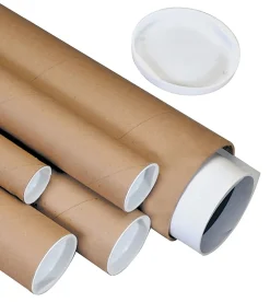 Office Depot® Brand Kraft Mailing Tubes With Plastic Endcaps, 3" x 36", Pack Of 24