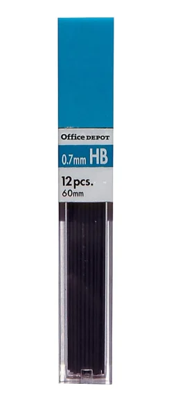 Office Depot® Brand Lead Refills, 0.7 mm, HB Hardness, Tube Of 12 Leads, Pack Of 3 Tubes