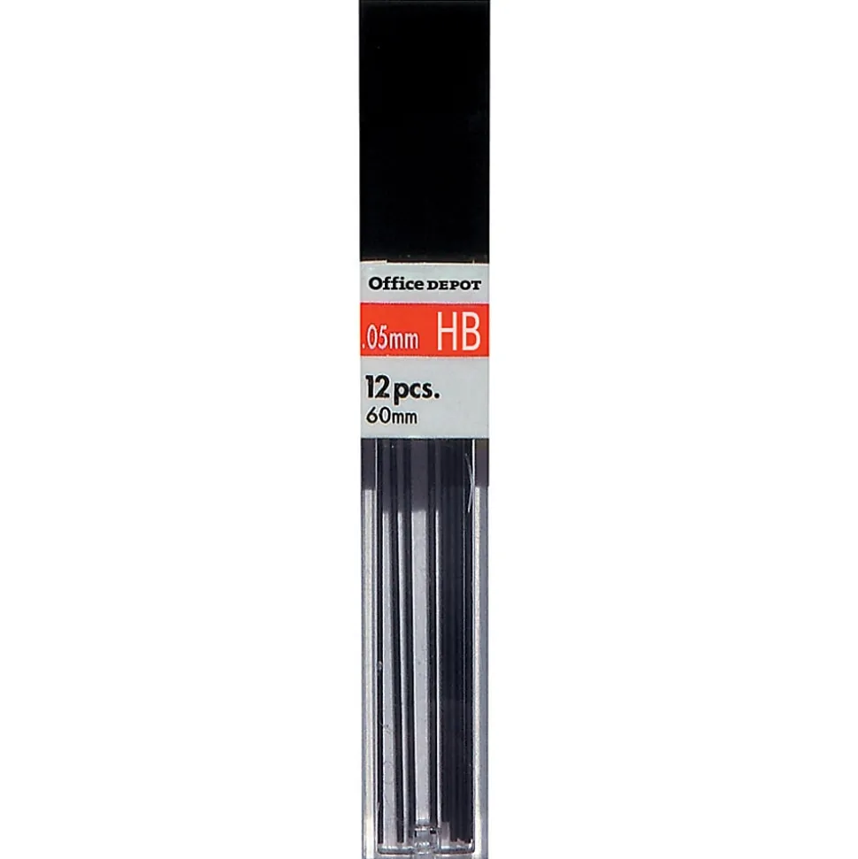 Office Depot® Brand Lead Refills, 0.5 mm, HB Hardness, Tube Of 12 Leads, Pack Of 3 Tubes