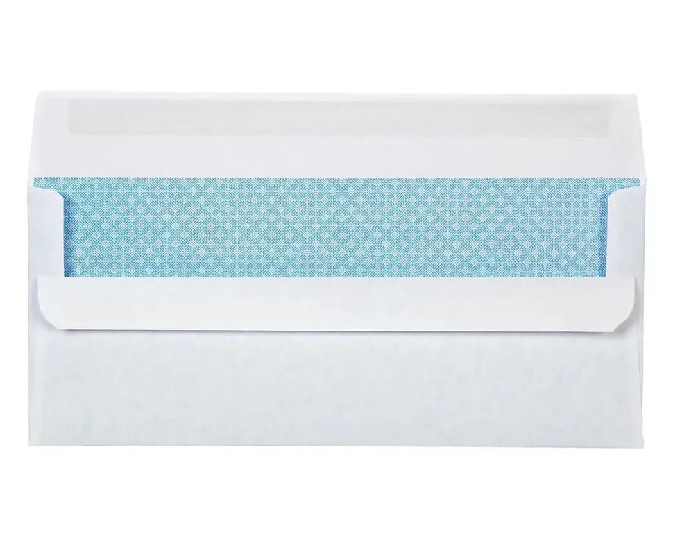 Office Depot® Brand #10 Lift & Press™ Premium Security Envelopes, Self Seal, 100% Recycled, White, Box Of 45