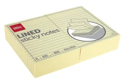 Office Depot® Brand Lined Sticky Notes, 4" x 6", Pastel Yellow, 100 Sheets Per Pad, Pack Of 8 Pads