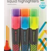 Office Depot® Brand Liquid Highlighters, Chisel Point, Black/Translucent Barrel, Assorted Ink Colors, Pack Of 6