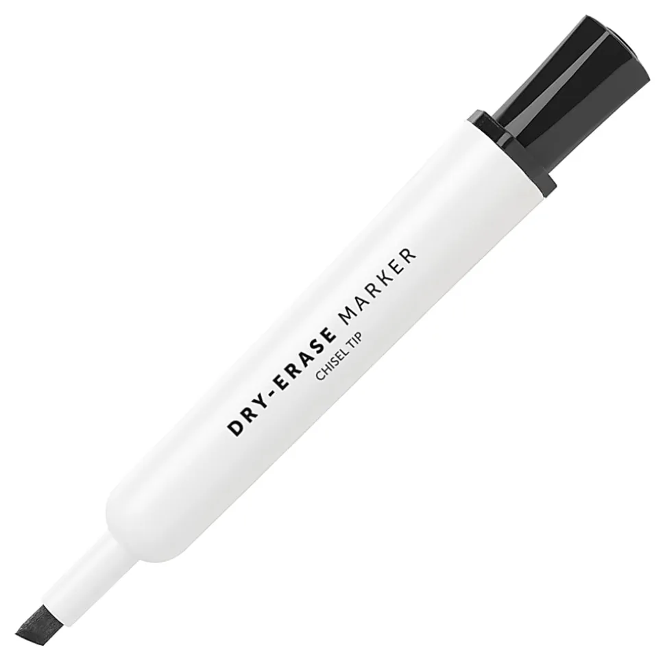 Office Depot® Brand Low-Odor Dry-Erase Markers, Chisel Point, 100% Recycled Plastic Barrel, Black, Pack Of 5