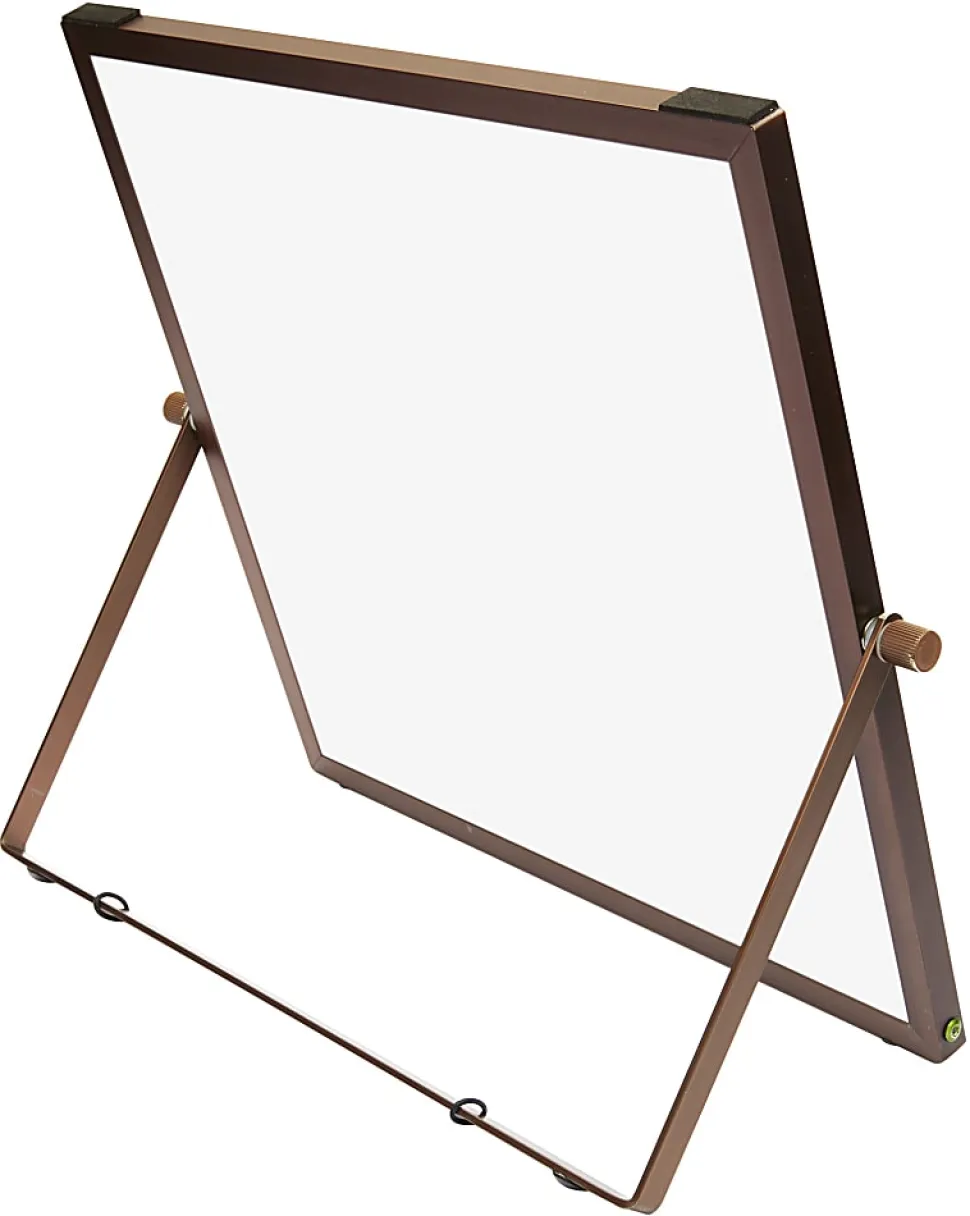 Office Depot® Brand Magnetic Table-Top Dry-Erase Board, 10" x 10", Dark Bronze Aluminum Frame