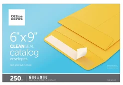 Office DepotĀ® Brand Manila Catalog Envelopes, 6" x 9", Clean Seal, Brown Kraft, Box Of 250