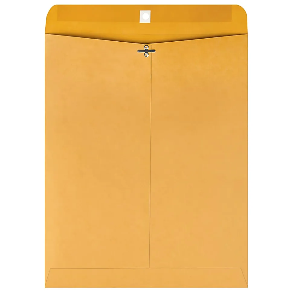 Office Depot® Brand Manila Envelopes, 11-1/2" x 14-1/2", Clasp Closure, Brown Kraft, Box Of 100