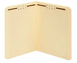 Office Depot® Brand Manila Fastener Folders, 2 Fasteners, Straight Cut, Letter Size, Box of 50 Folders