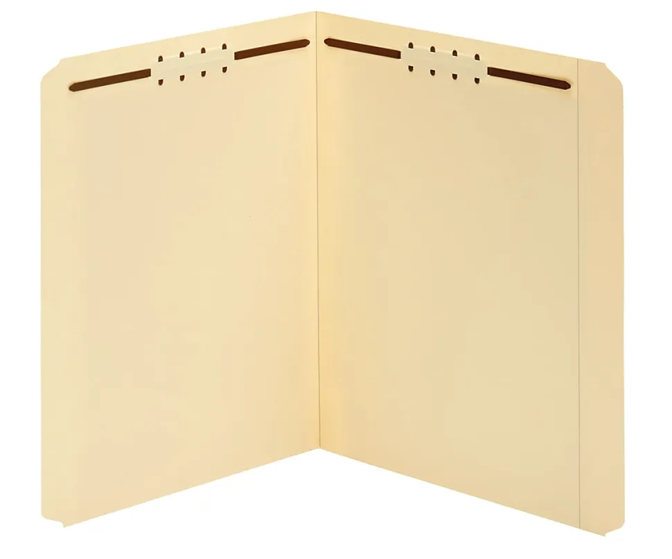 Office Depot® Brand Manila Fastener Folders, 2 Fasteners, Straight Cut, Letter Size, Box of 50 Folders