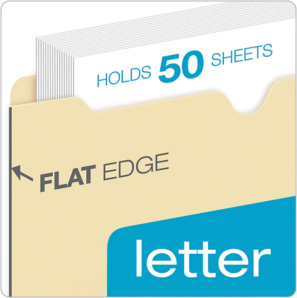 Office Depot® Brand Manila File Jackets, Reinforced Tab, 8 1/2" x 11", Box of 100 File Jackets