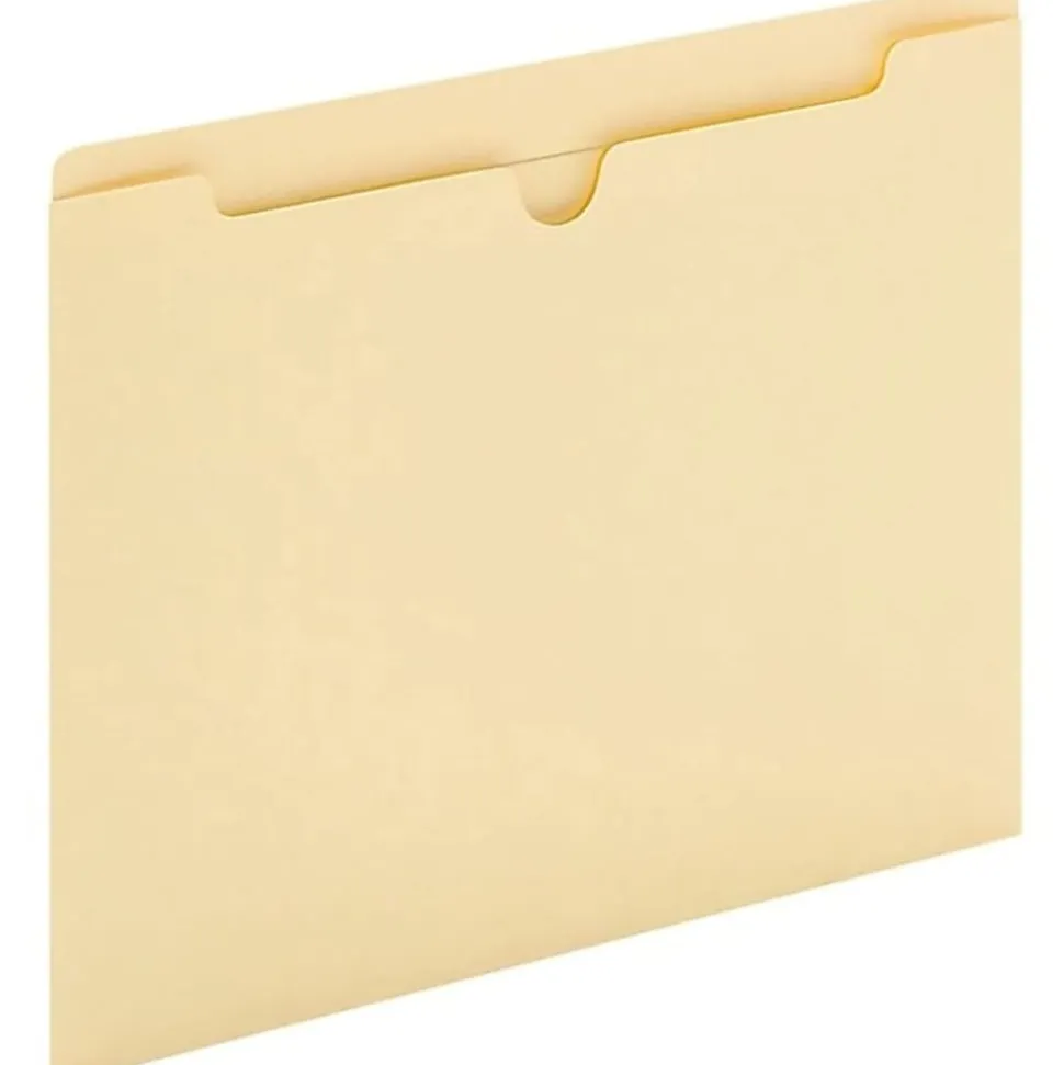 Office Depot® Brand Manila File Jackets, Reinforced Tab, 8 1/2" x 11", Box of 100 File Jackets