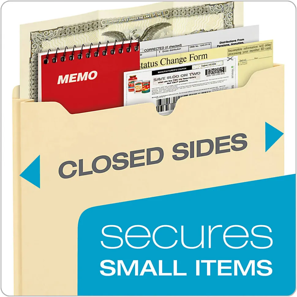 Office Depot® Brand Manila File Jackets, 1" Expansion, 8 1/2" x 11", Box of 50 File Jackets