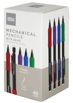 Office Depot® Brand Mechanical Pencils With Comfort Grip, 0.7 mm, Black Barrel, Pack Of 48 Pencils
