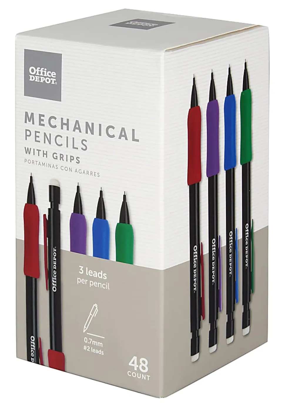 Office Depot® Brand Mechanical Pencils With Comfort Grip, 0.7 mm, Black Barrel, Pack Of 48 Pencils