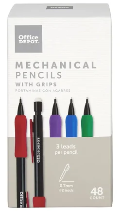 Office Depot® Brand Mechanical Pencils With Comfort Grip, 0.7 mm, Black Barrel, Pack Of 48 Pencils