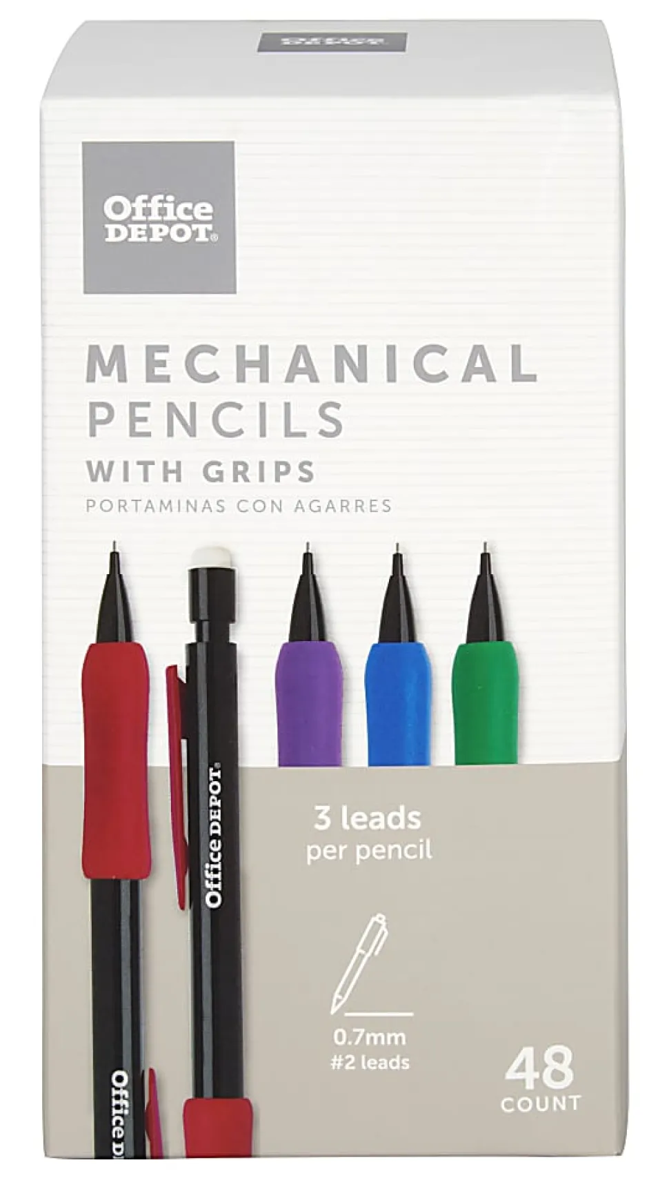 Office Depot® Brand Mechanical Pencils With Comfort Grip, 0.7 mm, Black Barrel, Pack Of 48 Pencils