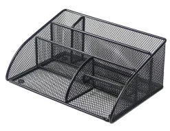 Office DepotĀ® Brand Mesh Angled Desk Organizer, Black