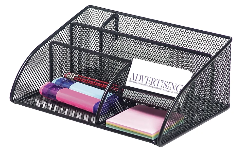 Office Depot® Brand Mesh Angled Desk Organizer, Black
