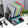 Office Depot® Brand Mesh Desk Organizer With Vertical Storage And Pen Holders, 16"H x 12-3/4"W x 9-1/2"D, Black