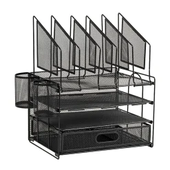 Office Depot® Brand Mesh Desk Organizer With Vertical Storage And Pen Holders, 16