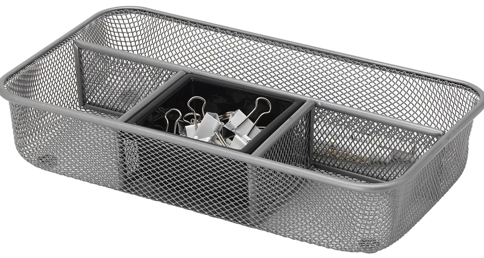 Office Depot® Brand Mesh Drawer Organizer, Silver