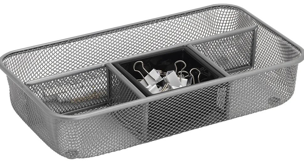 Office Depot® Brand Mesh Drawer Organizer, Silver
