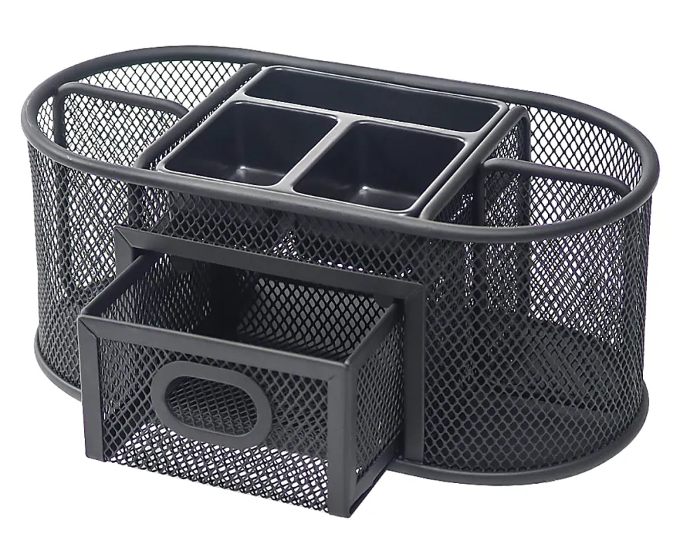 Office Depot® Brand Mesh Oval Desk Organizer, Black