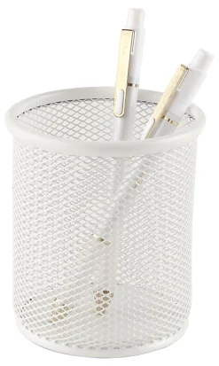 Office Depot® Brand Mesh Pencil Cup, 4-1/5”H x 3-1/2”W x 3-1/2”D, White
