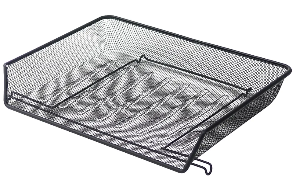 Office Depot® Brand Mesh Self-Stacking Side-Loading Letter Tray, Black