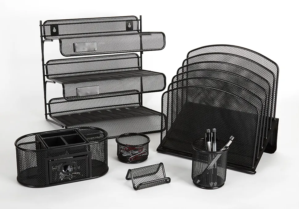 Office Depot® Brand Mesh 3-Tier Desk Shelf, Black