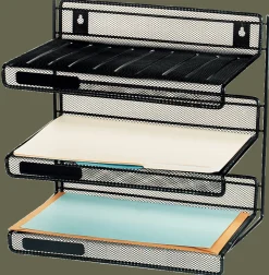 Office Depot® Brand Mesh 3-Tier Desk Shelf, Black