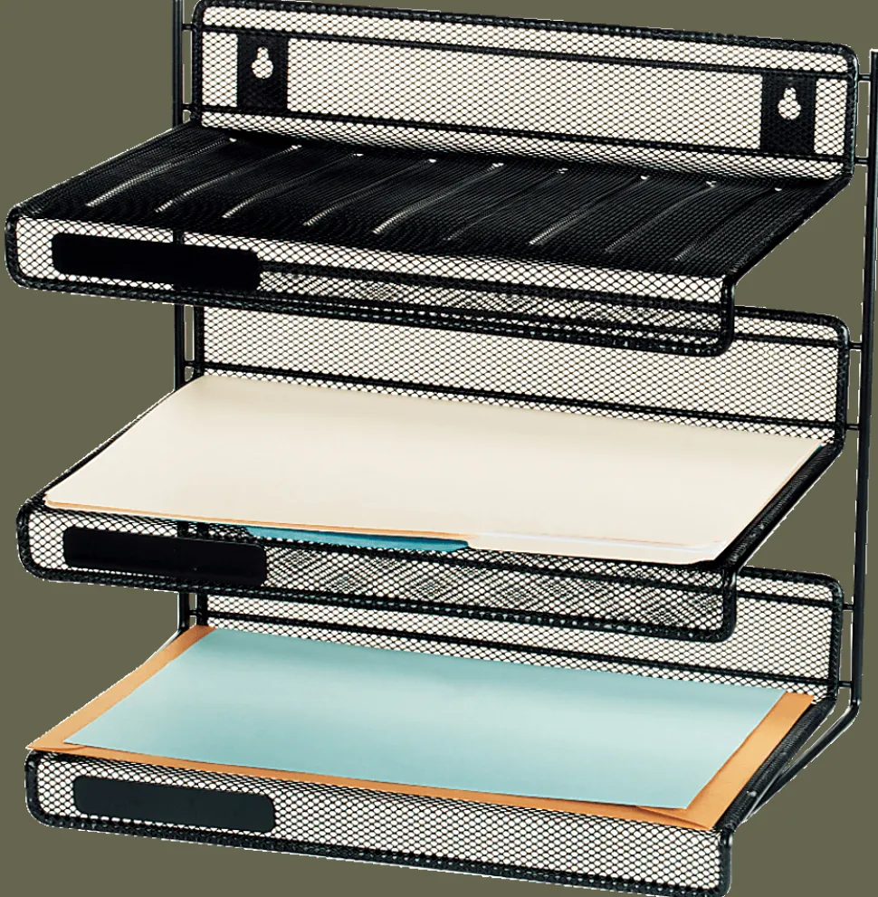 Office Depot® Brand Mesh 3-Tier Desk Shelf, Black