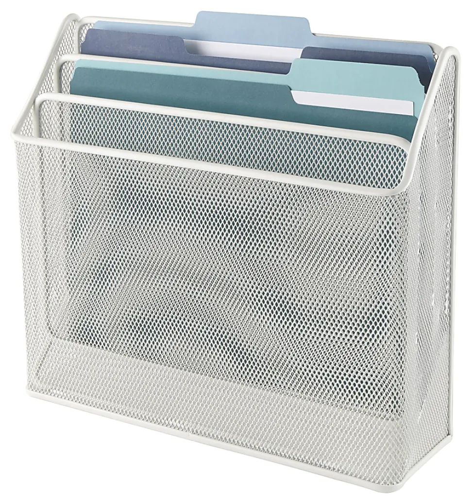 Office Depot® Brand Mesh 3-Tier Desk Organizer, 11-1/2”H x 12-5/8”W x 3-1/2”D, White