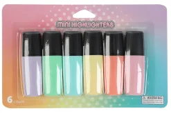 Office DepotĀ® Brand Mini Highlighters, Chisel Point, Assorted Pastel Colors, Pack Of 6