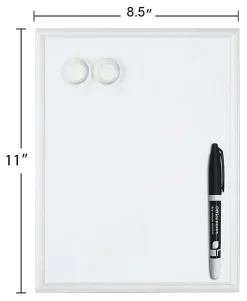 Office Depot® Brand Mini Magnetic Dry-Erase Whiteboard, 8-1/2" x 11", Aluminum Frame With Silver Finish